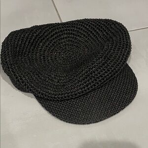 Zara Black Textured  Hat